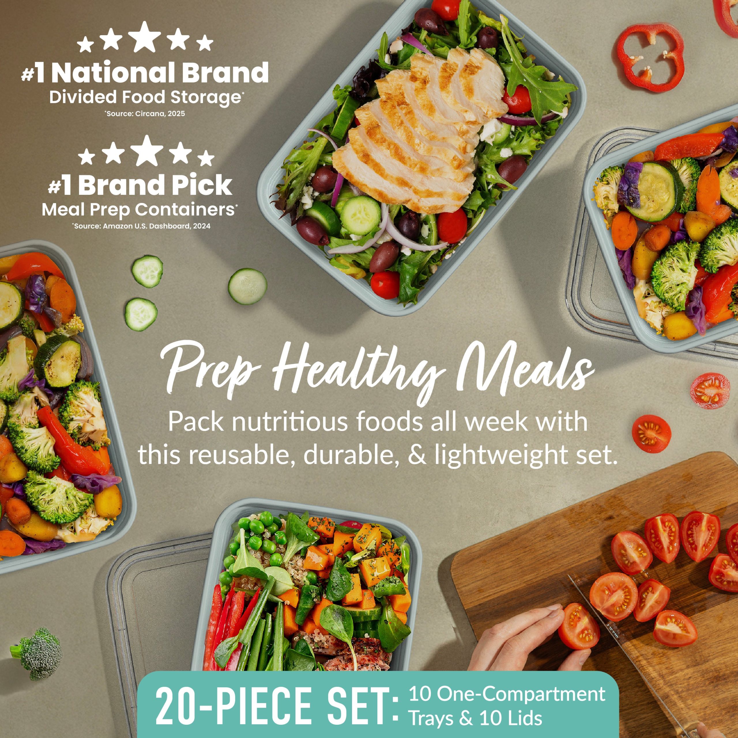 Bentgo Prep 1-Compartment Meal Prep Containers (20-Piece) - Image 26